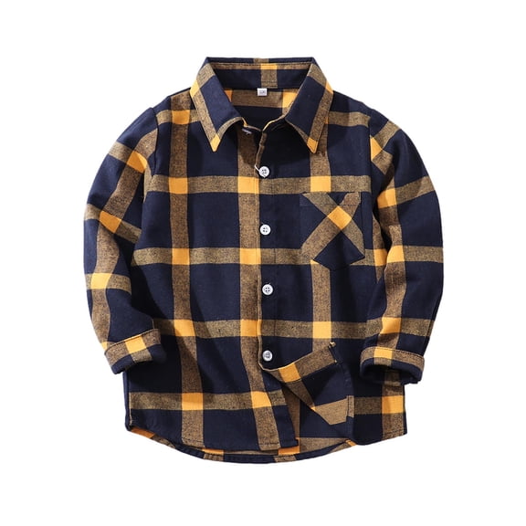 breaise Little Girls Boys Button Down Shirt Kid Flannel Shirt Toddler Buffalo Plaid Shirt Boys Western Shirts Long Sleeve Father Son Shirt