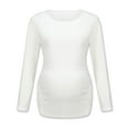 thumbnail image 1 of breaise Long Sleeve Maternity Tops Shirts Ruched Sides Casual Mama Pregnancy Blouses Clothes S-2XL, 1 of 9
