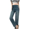 thumbnail image 1 of breaise Maternity Drawstring Wide Leg Jeans High Elastic Waisted Stretch Long Pants Loose Fit Trouser Jeans Denim Pants XL Blue, 1 of 4