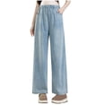 thumbnail image 1 of breaise Maternity Drawstring Wide Leg Jeans High Elastic Waisted Stretch Long Pants Loose Fit Trouser Jeans Denim Pants XL Light Blue, 1 of 6