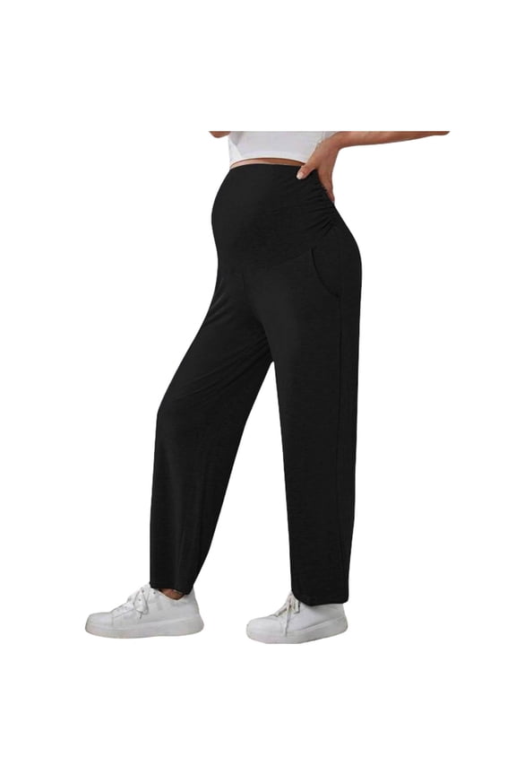 Maternity Pajama Pants Pregnancy Lounge Pants Soft Comfy Stretchy Jogger Trousers with Pockets