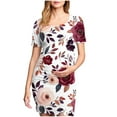 thumbnail image 1 of breaise Maternity Summer Dress, Women's Maternity Short Sleeve Dresses Side Ruching Bodycon Dress for Daily Wearing or Baby Shower, 1 of 6