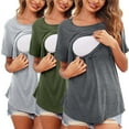 thumbnail image 1 of breaise Maternity Tops for Womens Breastfeeding Tunics Crewneck Short Sleeve Nusring Blouse Tshirt Comfy Soft Pregnancy Shirts Mama Postpartum Clothes S-2XL, 1 of 9