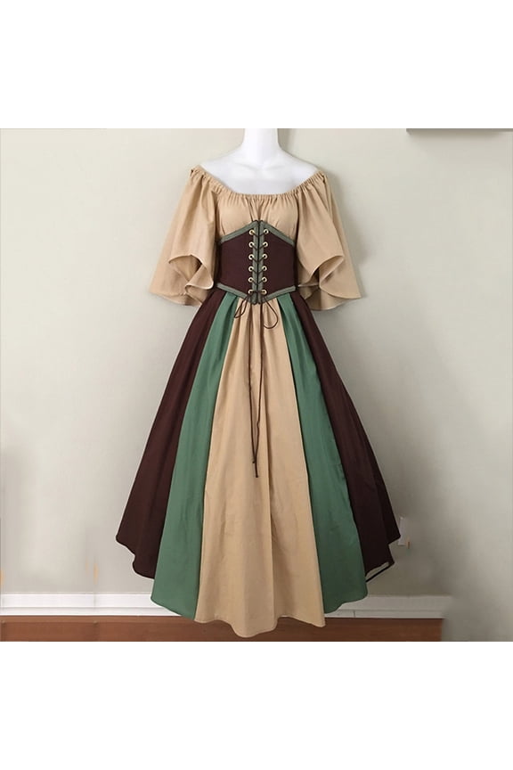 Medieval Renaissance Dress Women with Corset Plus Size Vintage Victorian Dress Ball Gown Costume Irish Over Dress