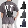 thumbnail image 1 of breaise Men's Leather Chest Bag Small Shoulder Backpack Water-Repellent Travel Backpack Crossbody Chest Bag Small Travel Backpack, 1 of 8