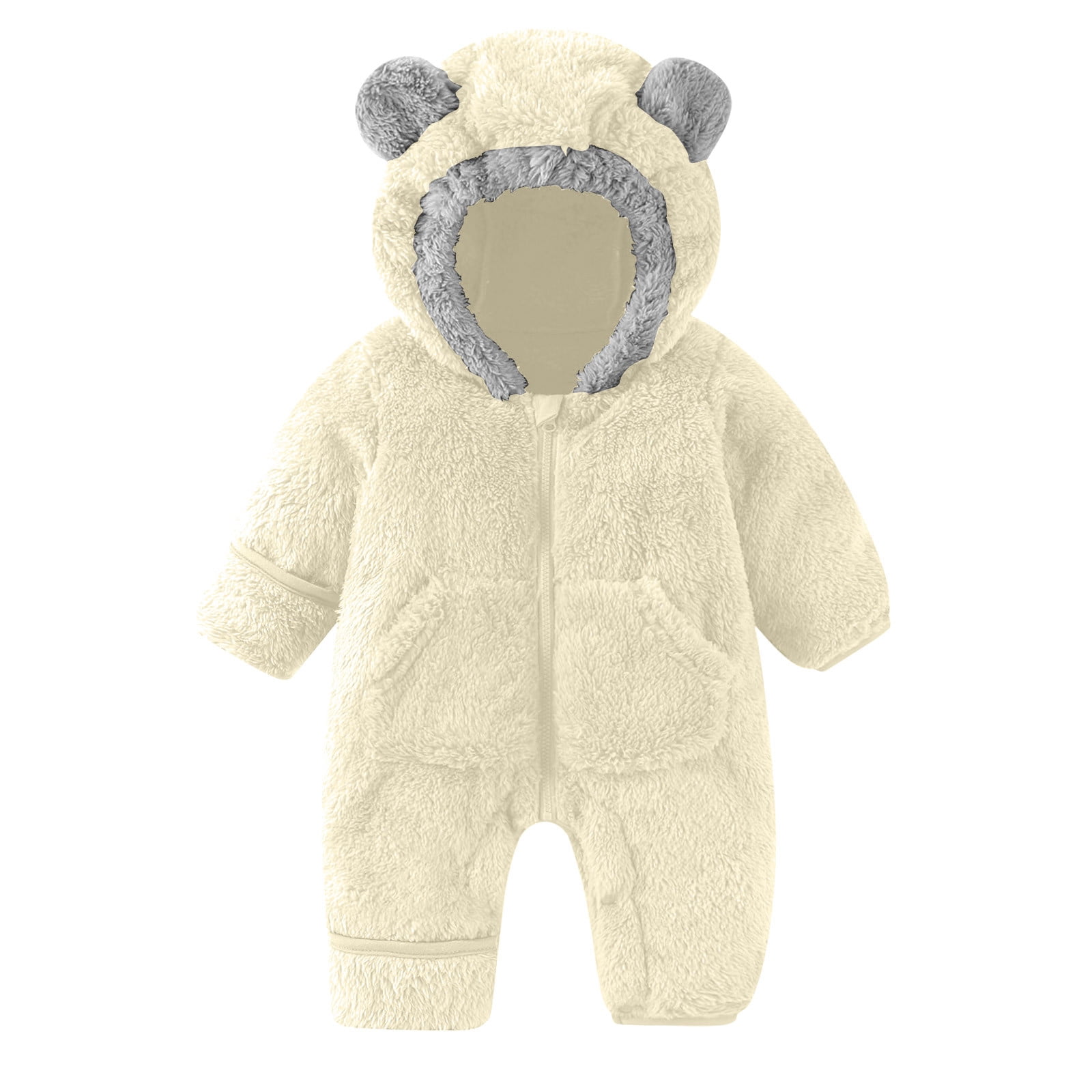Newborn Boy Fleece Winter Dress Teddy Bear Print main image 0
