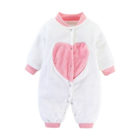 breaise Newborn Baby Girl Fall Winter Outfits Buttons Jumpsuit Fleece Romper Newborn Coming Home Outfit for Toddler Kids Boys and Girls