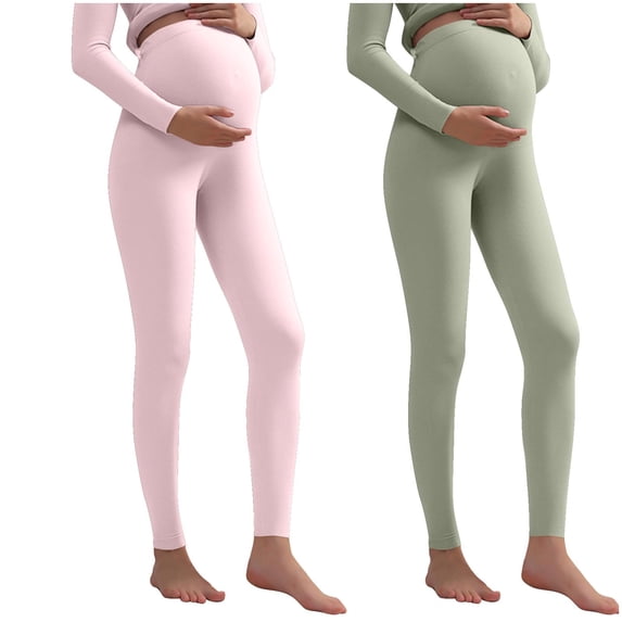 breaise No See-Through Maternity Workout Yoga Leggings Soft Stretchy Pregnancy Leggings Over The Belly Butt Lif Pants L Mint Green