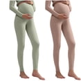 thumbnail image 1 of breaise No See-Through Maternity Workout Yoga Leggings Soft Stretchy Pregnancy Leggings Over The Belly Butt Lif Pants XL Green, 1 of 3