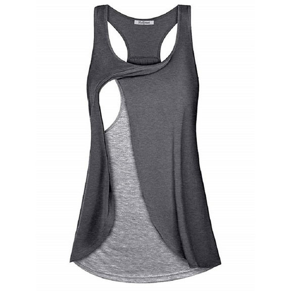 breaise Nursing Tank Tops for Breastfeeding Shirts Womens Maternity Nursing Sleeveless Tops Double Layer Summer Pregnancy Mama Postpartum Clothes S-3XL