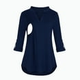 thumbnail image 1 of breaise Nursing Tops for Breastfeeding Maternity 3/4 Rolled Sleeve Breastfeeding Shirts for Women Henley V Neck Tunic Work Chiffon Blouses Tops Shirts S-2XL, 1 of 8