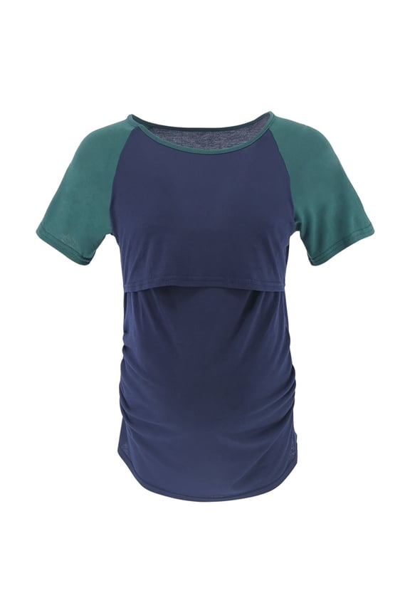 Nursing Tops for Breastfeeding,Women Maternity Tunic Shirt Soft Comfort Double Layer Summer Nursing Workout Tshirt Mama's Pregnancy Clothes 2025 Trendy