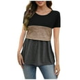 thumbnail image 1 of breaise Nursing Tops for Breastfeeding,Women's Double Layer Breastfeeding shirts Summer Short Sleeve Postpartum Clothes Comfortable Loose-Fit Mama Clothes, 1 of 5