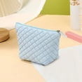 thumbnail image 1 of breaise Puffer Quilted Makeup Bag with Handle, Cute Puffy Cotton Cosmetic Bags for Women, Checkered Toiletry Zipper Pouch, Travel Essentials Storage Organizer Clutch Pouches Pencil Case, 1 of 3