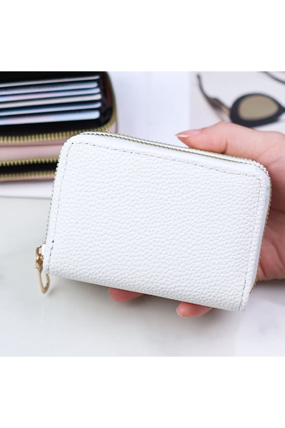 Small Wallet for Women Double-Layer Zipper Card Case Wallet for Women Credit Card Bag