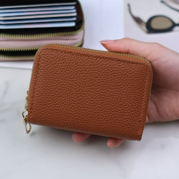breaise Small Wallet for Women Double-Layer Zipper Card Case Wallet for Women Credit Card Bag