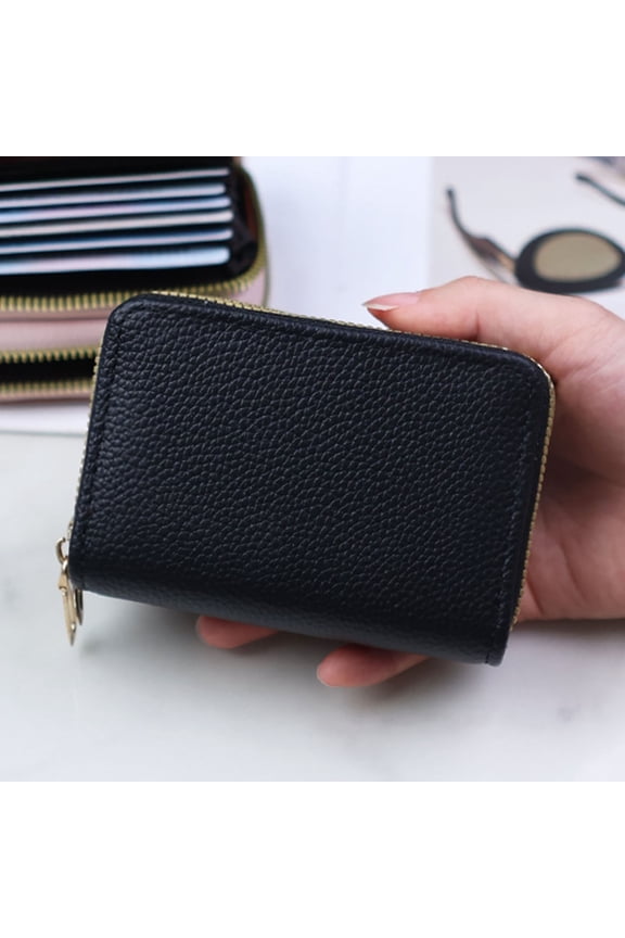 Small Wallet for Women Double-Layer Zipper Card Case Wallet for Women Credit Card Bag