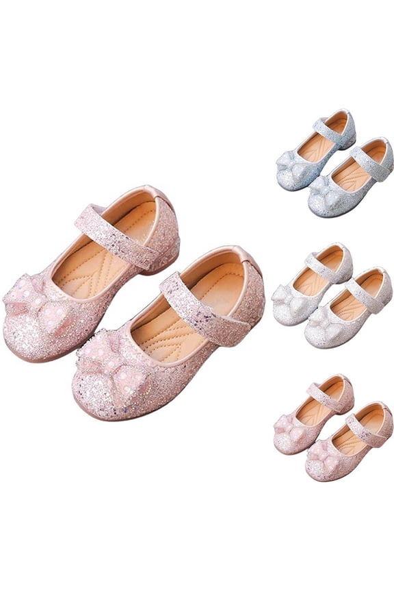 Sparkle Shoes Ballet Flats for Girls PU Leather Princess Party Shoes Cute Wedding Flower Girl