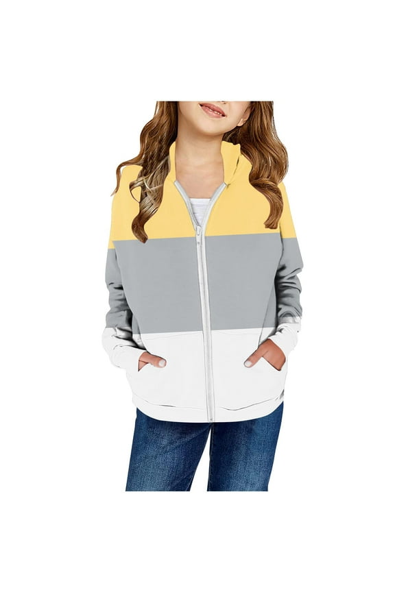 Striped Printed Zip-Up Hoodie Sweatshirts for Toddler Boys Girls Jacket Lightweight Fall Winter Full Zip Casual Classic Tops Hooded Shirts Outwear 2-14T