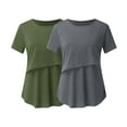 thumbnail image 1 of breaise Summer Breastfeeding Tees, Women 2 Pack Short Sleeves Nursing Tops Comfort Double Laye Breastfeeding Nursing Shirts Lightweight Soft Tshirt Mama's Clothes, 1 of 9