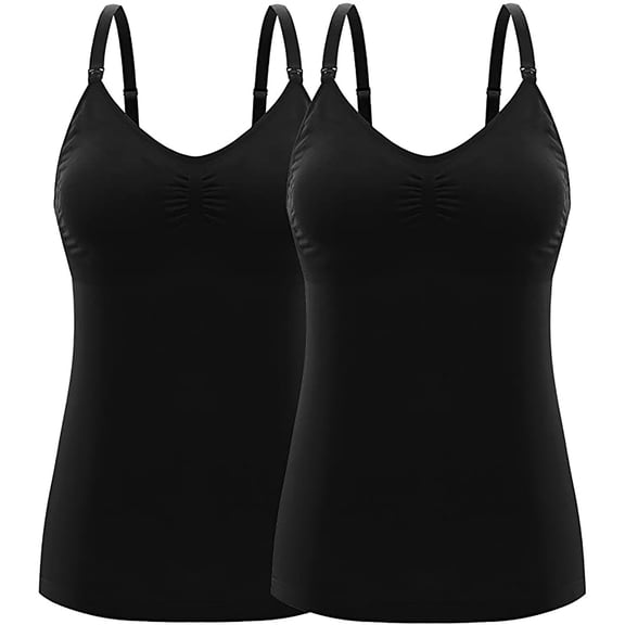 breaise Support Nursing Camisole Tops for Breastfeeding, Front Buckle Maternity Tank Top, Comfort Stretch Ruched Pregnancy Basic Tops Sleeveless Athletic Yoga Shirts Camisole L-3XL