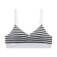 thumbnail image 1 of breaise Teen Girls Seamless Bra Trendy Stripe Cotton Bras Adjustable Straps Crop Bras Teen Wirefree Cotton Brassiere 14-18Years, 1 of 4