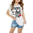 thumbnail image 1 of breaise Teens Boys Girls Shirts Funny Mom Dad Me Letter Print Tshirt Summer Short Sleeve Tops for Kids Casual Loose Fit Crewneck Tee Best Gift for Child,Girls Tshirt Under $5, 1 of 3