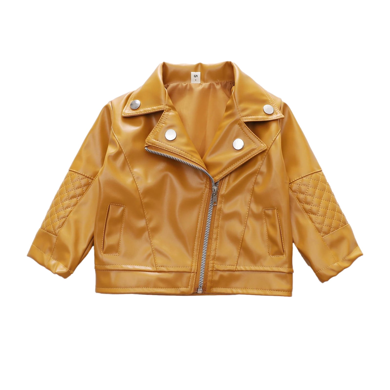 breaise Toddler Baby Boy Girl Motorcycle Jacket Faux Leather Short Jackets Coat Winter Bomber Jacket Casual Coat Zip Up Outerwear Clothes for 1-5 Years
