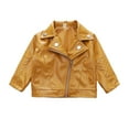 thumbnail image 1 of breaise Toddler Baby Boy Girl Motorcycle Jacket Faux Leather Short Jackets Coat Winter Bomber Jacket Casual Coat Zip Up Outerwear Clothes for 1-5 Years, 1 of 5