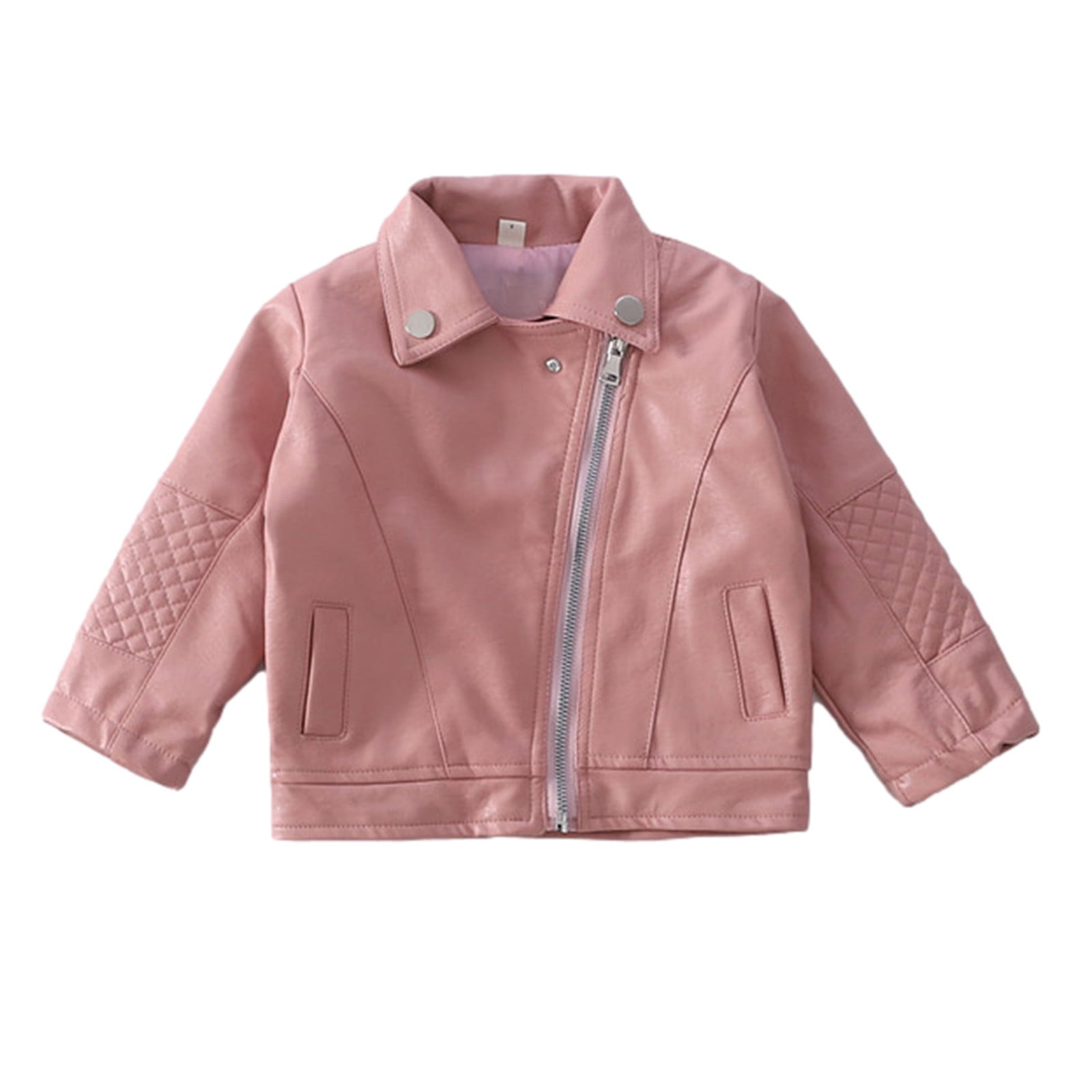 breaise Toddler Baby Boy Girl Motorcycle Jacket Faux Leather Short Jackets Coat Winter Bomber Jacket Casual Coat Zip Up Outerwear Clothes for 1-5 Years