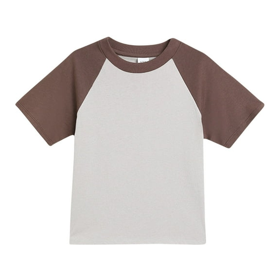 breaise Toddler Baby Boys Girl Short Sleeve T-Shirts for Kids Girls Patchwork Ralagn Sleeve T-Shirts Girls Summer T-Shirt