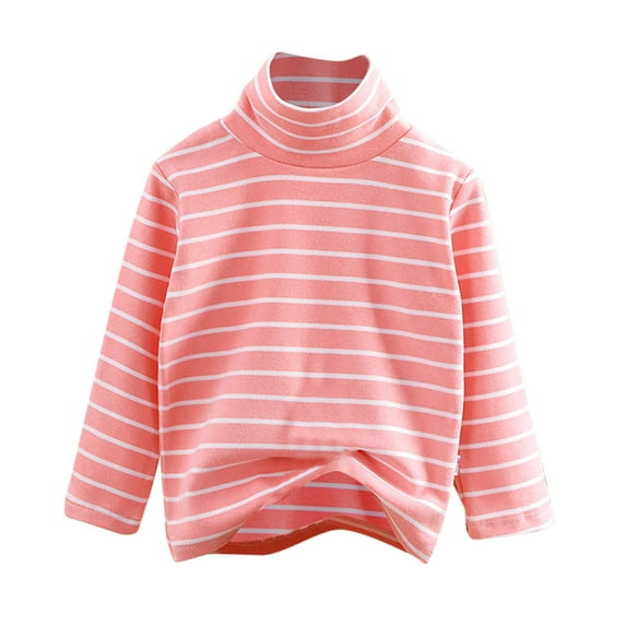breaise Toddler Baby Girls Boys Striped Long Sleeve Tshirt Mock Turtleneck Cotton T-Shirt Fall Winter Thermal Underwear for Kids