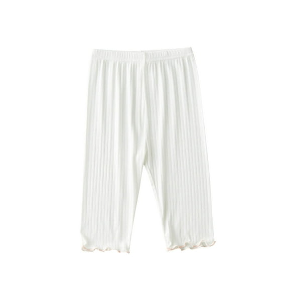 breaise Toddler Baby Girls Leggings Ribbed Cotton Knit Footless Ruffle Tight Stocking Bottom Pants