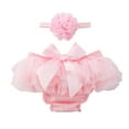 thumbnail image 1 of breaise Toddler Baby Girls Tulle Ruffle Bloomers with Headband Set Infant Princess Cotton Briefs Panties Bottom Shorts, 1 of 3