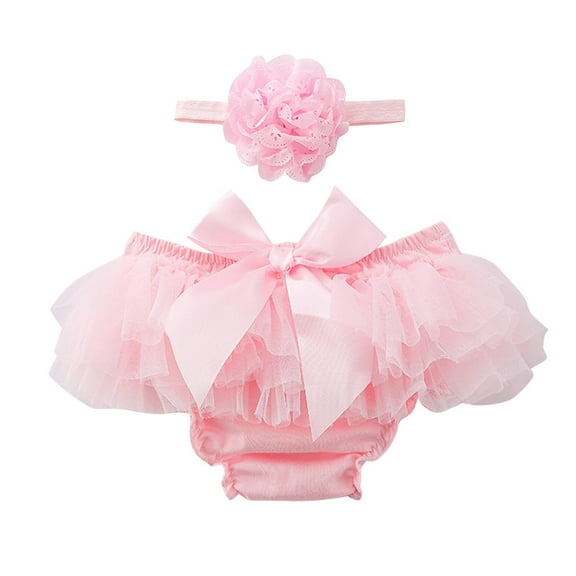 breaise Toddler Baby Girls Tulle Ruffle Bloomers with Headband Set Infant Princess Cotton Briefs Panties Bottom Shorts