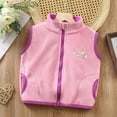 thumbnail image 1 of breaise Toddler Boys Girls Fleece Vest Cute Color Block Sleeveless Jacket Zip up Fleece Jackets Kids Warm Fall Winter Waistcoat, 1 of 6