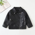 thumbnail image 1 of breaise Toddler Boys Girls PU Leather Jackets Trendy Zipper Coat Winter Outwear with Pockets 2-14Years, 1 of 9