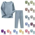 thumbnail image 1 of breaise Toddler Boys Girls Thermal Underwear Long Sleeve T-shirt Leggings 2Pcs Kids Winter Base Layer Set,6Months-11Years, 1 of 6