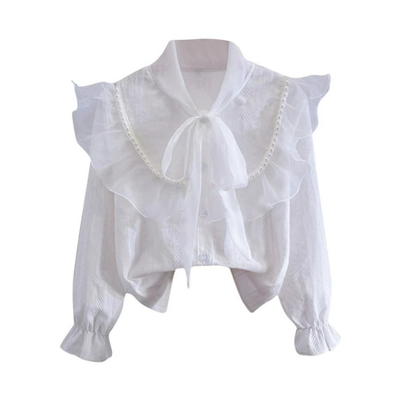 breaise Toddler Girls Dress Shirt Cute Ruffled Long Sleeve Tshirt Blouse Casual Buttons Down Shirt