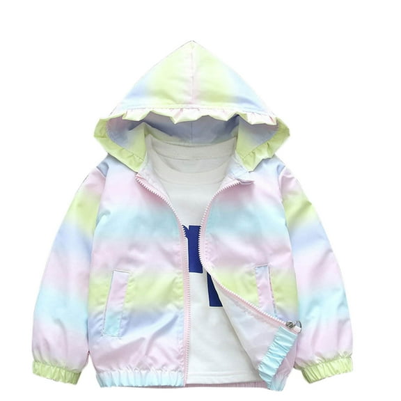 breaise Toddler Girls Gradient Zip Up Jackets Cute Hoodie Sweatshirt Fall Winter Zipper Coat Warm Hooded Sweater 3t-12t