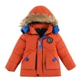 thumbnail image 1 of breaise Toddler Kids Boys Girls Long Quilted Puffer Coat with Trimmed Hood Outerwear Warm Parka Jacket Fall/Winter Long Coats, 1 of 4