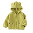 thumbnail image 1 of breaise Toddler Winter Coat Fleece Zip up Hooded Bear Ears Warm Fuzzy Baby Kids Jacket Outerwear Sweater Green 2-3Years, 1 of 4