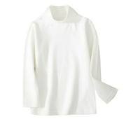 breaise Toddlers Boys Girls Thermal Shirts Basic Solid Color Turtleneck T-Shirt Soft Mock Neck Long Sleeve Tops