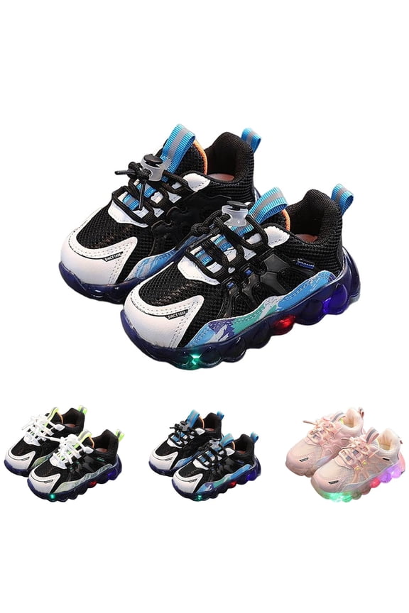 Walking Shoes for Boys Girls Breathable Gym School Shoes Non-Slip Sport Running Sneakers Lightweight Strap Sneakers