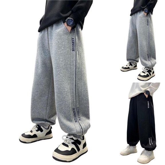 breaise Wide Leg Sweatpants for Boys Casual Workout Athletic Sweat Pants Comfy Lounge Joggers Baggy Hiking Pants with Pockets
