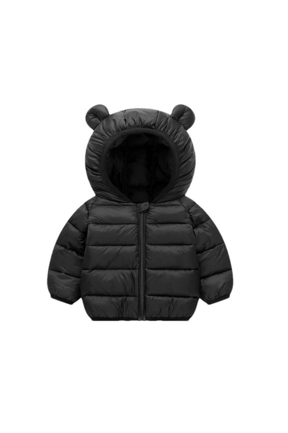 Winter Down Coats for Kids Baby Boys Girls Light Puffer Padded Jacket Bear Hoods Infant Outerwear