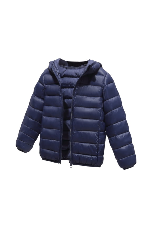 Winter Down Coats for Kids Baby Boys Girls Light Puffer Padded Jacket Hooded Fleece Jackets Toddler Outerwear 12Months-6Years