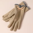 thumbnail image 1 of breaise Winter Gloves Warm Lined Touch Screen Driving Gloves Suede Leather Bow Plush Wrist Mitten Women, 1 of 2