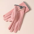 thumbnail image 1 of breaise Winter Gloves Warm Lined Touch Screen Driving Gloves Suede Leather Bow Plush Wrist Mitten Women, 1 of 2