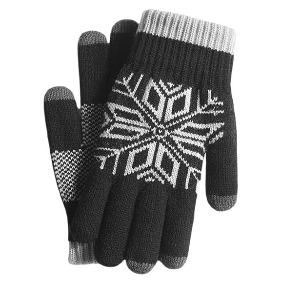breaise Winter Touchscreen Gloves Christmas Graphic Gloves for Women Men Cold Weather Thermal Warm Knit Gloves